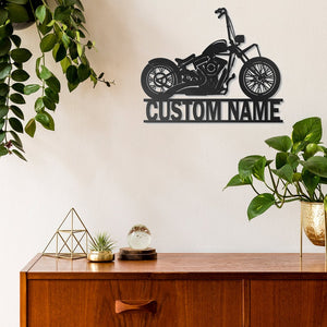 Custom Motorcycle Sign, Motorbike Motorcycle Metal Wall Art, Personalized Biker Name Sign, Housewarming Gift For Biker, Father's Day gift