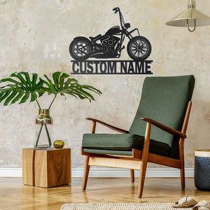 Custom Motorcycle Sign, Motorbike Motorcycle Metal Wall Art, Personalized Biker Name Sign, Housewarming Gift For Biker, Father's Day gift