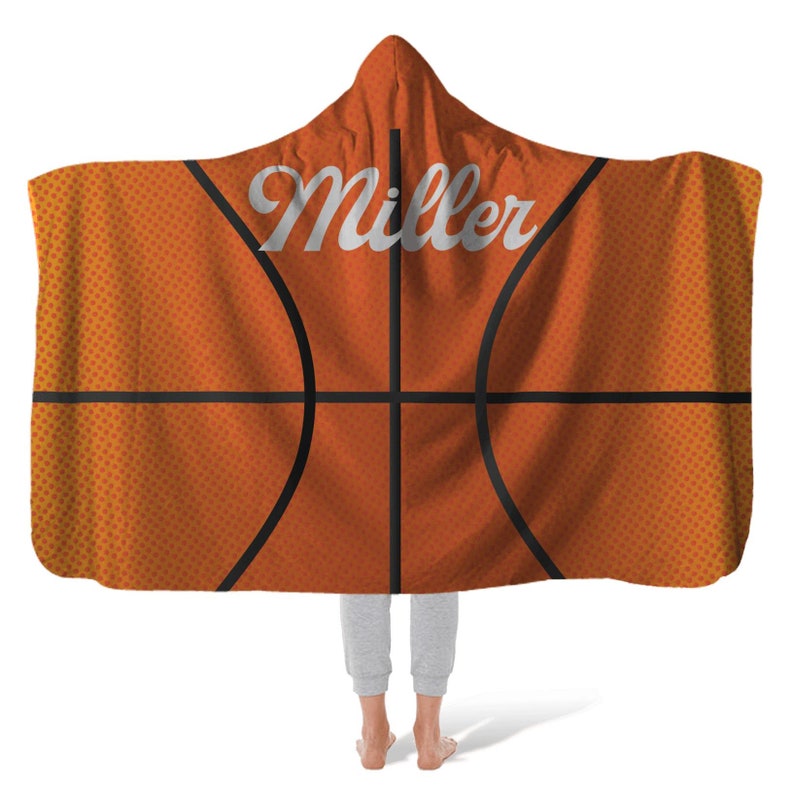 Basketball Personalized Basketball Wearable Hooded Blanket, Custom Name And Number, Christmas Gift Birthday Gift For Basketball Player Team Basketball Mom