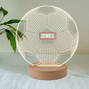 Personalized LED Desk Table Lamp Soccer Ball Design Night Light Custom football gifts for boys Birthday gifts for boys 7 Colours Flashing