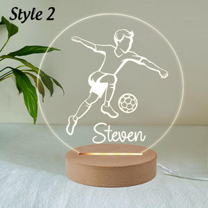 Personalized LED Desk Table Lamp Soccer Ball Design Night Light Custom football gifts for boys Birthday gifts for boys 7 Colours Flashing