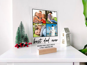 Personalized Gift for Dad - Best Dad Ever Fathers Day Gift Photo Plaque Personalized Photo Gift for Him, Custom Father s day Gifts, Gifts for papa