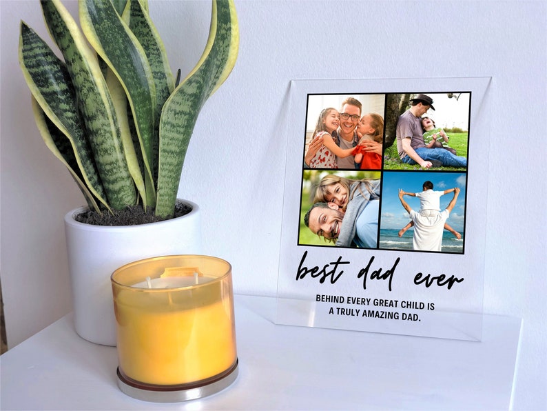 Personalized Gift for Dad - Best Dad Ever Fathers Day Gift Photo Plaque Personalized Photo Gift for Him, Custom Father s day Gifts, Gifts for papa