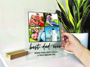 Personalized Gift for Dad - Best Dad Ever Fathers Day Gift Photo Plaque Personalized Photo Gift for Him, Custom Father s day Gifts, Gifts for papa