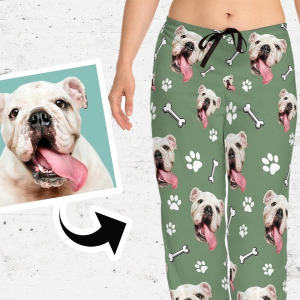 Personalized Dog Face Pajama Pants: Custom Pet Photo PJs