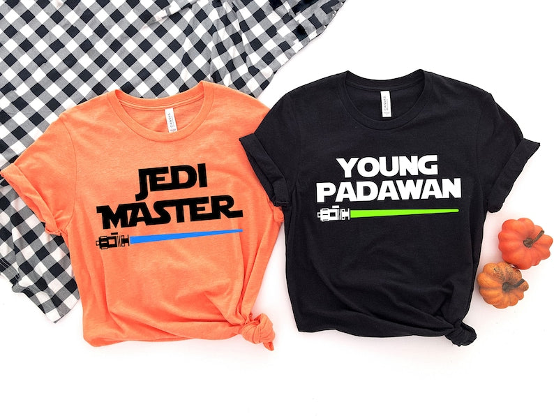 Jedi Master Young Padawan Shirts, Matching Star Wars T-Shirts, Jedi and Padawan Baby Shirt, Daddy daughter shirts, Dad and Son Jedi Shirt