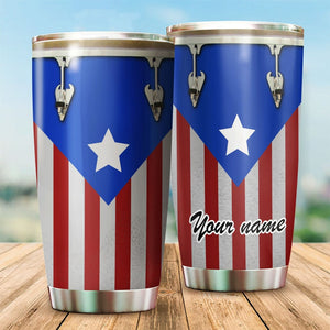 Personalized Puerto Rico Flag Drum Tumbler Custom Name Music Gift, Boricua Drummer Cup for Men, Puerto Rican Pride Drinkware
