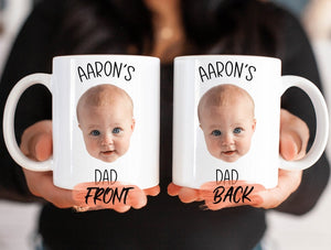 Custom Baby Face Photo Mug, Personalized Baby Photo Mug For Papa Father s Day Gift, Mug With Baby Face, Baby Face Mug For Dad Birthday Gift