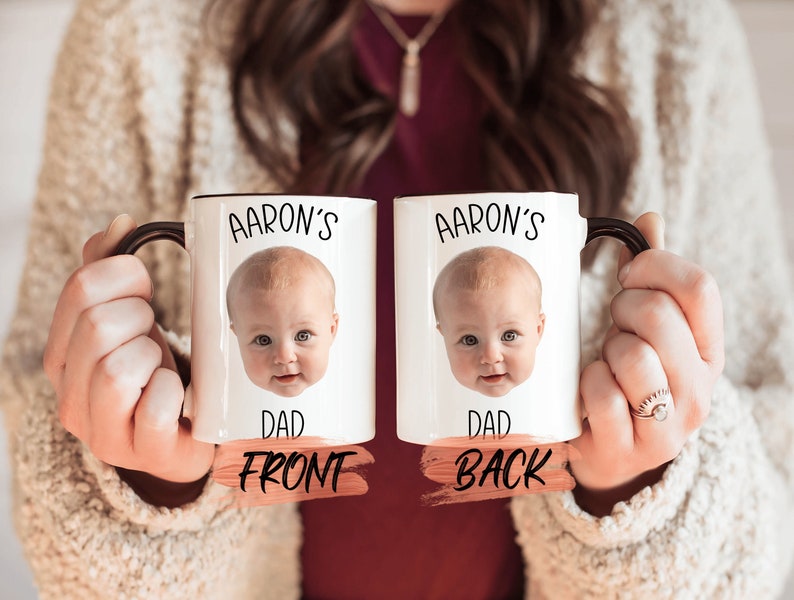 Custom Baby Face Photo Mug, Personalized Baby Photo Mug For Papa Father s Day Gift, Mug With Baby Face, Baby Face Mug For Dad Birthday Gift