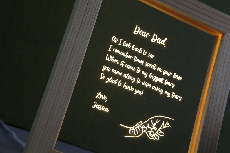 Personalized Dad Night Light - Letter to Daddy - Table Lamp - Father's Day Gift Idea - Unique Dad Birthday Gift - Custom Night Light for Dad