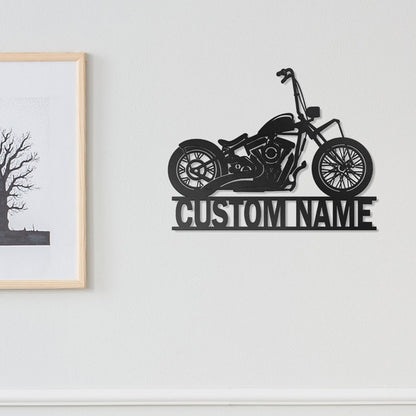 Custom Motorcycle Sign, Motorbike Motorcycle Metal Wall Art, Personalized Biker Name Sign, Housewarming Gift For Biker, Father's Day gift