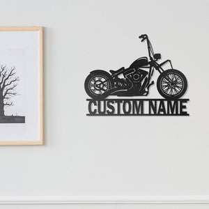 Custom Motorcycle Sign, Motorbike Motorcycle Metal Wall Art, Personalized Biker Name Sign, Housewarming Gift For Biker, Father's Day gift