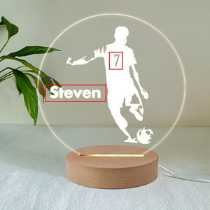 Personalized LED Desk Table Lamp Soccer Ball Design Night Light Custom football gifts for boys Birthday gifts for boys 7 Colours Flashing