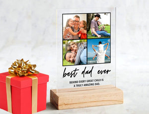 Personalized Gift for Dad - Best Dad Ever Fathers Day Gift Photo Plaque Personalized Photo Gift for Him, Custom Father s day Gifts, Gifts for papa