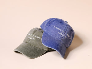 Custom Baseball Cap - Personalised Embroidered Hat with Your Favourite Location Coordinates - Washed Out Cotton Vintage Style Dad Hat