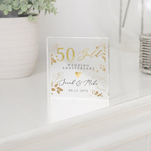 Personalised Golden 50th Anniversary Gift, Golden Anniversary Gift, Gifts For Husband, Anniversary Keepsake Gift, 50th Anniversary Plaque