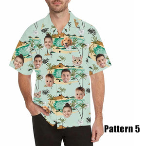 Custom Face Hawaiian Shirt, Personalized Hawaii Shirt with Any Images, Button Downs Shirt for Men, Gift for father