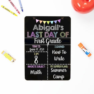 First and Last Day of School Sign, Liquid Chalk Dry Erase School Board, Reusable First Day of School Sign, Classic Pastel School Sign Set