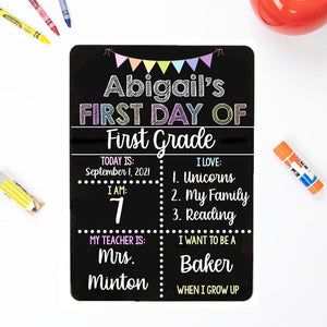 First and Last Day of School Sign, Liquid Chalk Dry Erase School Board, Reusable First Day of School Sign, Classic Pastel School Sign Set