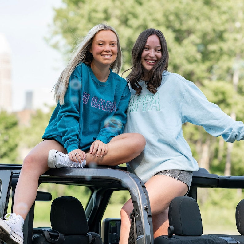 Groovy Wavy Greek Embroidered Sorority Crewneck Sweatshirt / Crew Neck Sweatshirt / Big Little Sweatshirts il_794xN.3990354177_4oxe.jpg