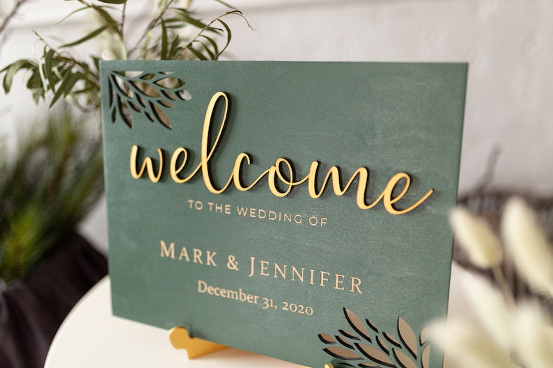 Welcome Wedding Sign - Bridal Shower Welcome Sign - Welcome Sign Wedding Modern - Rustic Wedding D cor - Welcome Engagement Party Sign