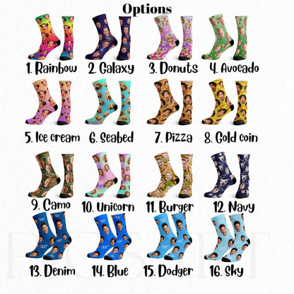 Custom Face Socks with Text, Socks for Men and Women,Funny Pet Socks,Gift for Him,Gift For Her,Girlfriend Gift, Personalized Gift,Picture Socks