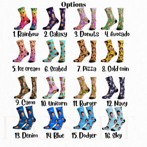 Custom Face Socks with Text, Socks for Men and Women,Funny Pet Socks,Gift for Him,Gift For Her,Girlfriend Gift, Personalized Gift,Picture Socks