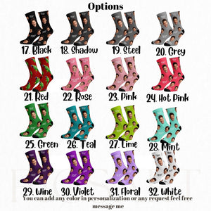 Custom Face Socks with Text, Socks for Men and Women,Funny Pet Socks,Gift for Him,Gift For Her,Girlfriend Gift, Personalized Gift,Picture Socks