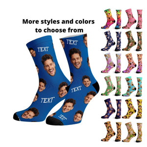 Custom Face Socks with Text, Socks for Men and Women,Funny Pet Socks,Gift for Him,Gift For Her,Girlfriend Gift, Personalized Gift,Picture Socks