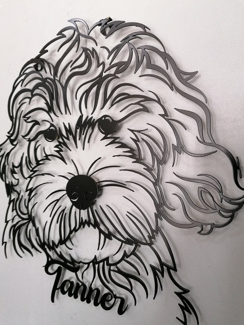 Metal Custom Dog Name Wall Art, Personalized From Photo, Puppy Large Metal Wall Art, Home Decoration, Pet Owner Gift, Dog Memorial Gift,