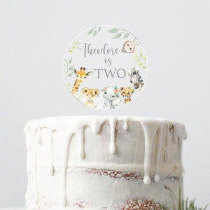 Birthday Cake Topper, First Birthday Cake Topper, Kids Birthday Cake Topper, Safari Animals Cake Topper, 1st Birthday Cake Decorations