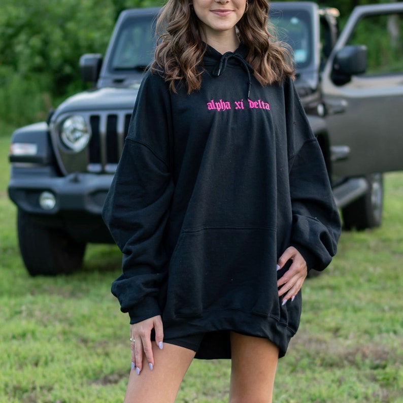 Old English Sorority Chapter Greek Letter Hoodie Sweatshirt / Gildan Hoodie Sweatshirt / Big Little Family Letter Hoodie Sweatshirts il_794xN.4002364497_rdoe.jpg