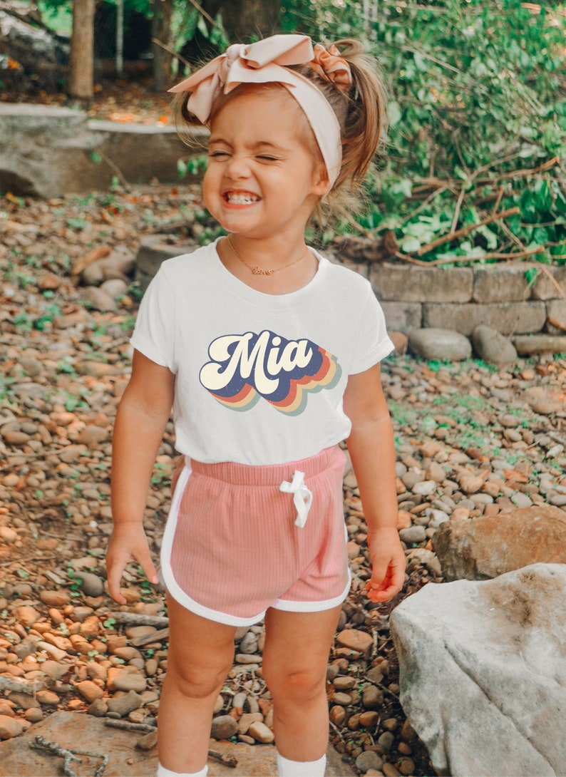 Retro Kids Name Shirt, Personalized Kids Shirt, Personalized Girl Name Shirt, Custom Name Boy Girl Tshirt, Custom Girl Tee, Custom Boy Tee