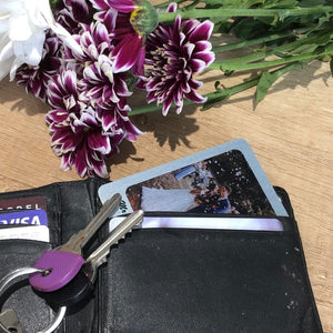Aluminium Personalised Photo Wallet Purse Card, Metal Keepsake Gift for Grandparents, Husband, Wife Dad, Mum, Friend Custom Wallet Card