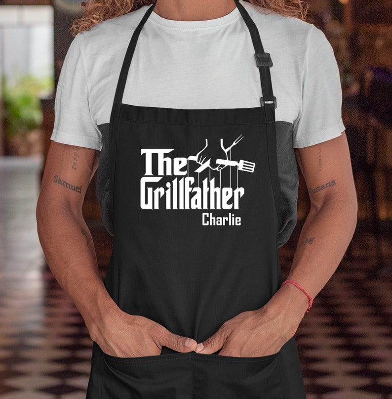 The Grillfather Apron, Grill Apron, custom apron, Personalized apron, Chef gifts, gifts for dad, fathers day gift, funny apron, bbq apron