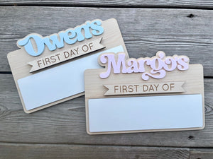 Personalized First and Last Day of School Sign, Reusable First Day Sign, Preschool Kindergarten First Day Photo Prop, Back to School Sign il_794xN.4032252986_ljk3.jpg?v=1720406596