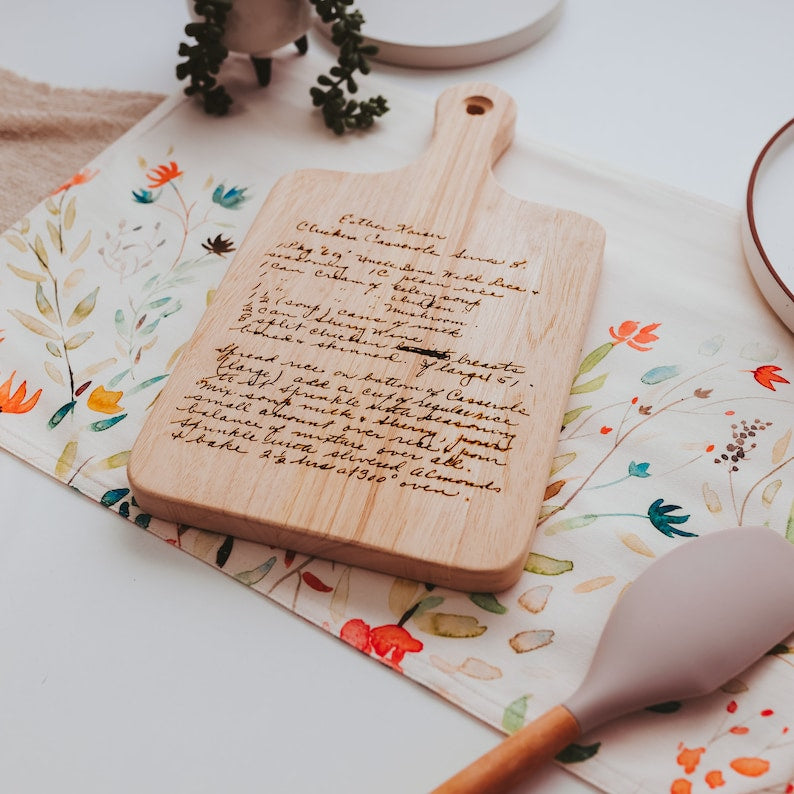 Handwritten Recipe Cutting Board, Wooden Boards With Handwriting, Christmas Gift, Engraved Cutting Board, Custom Cutting Board, Recipe Gift