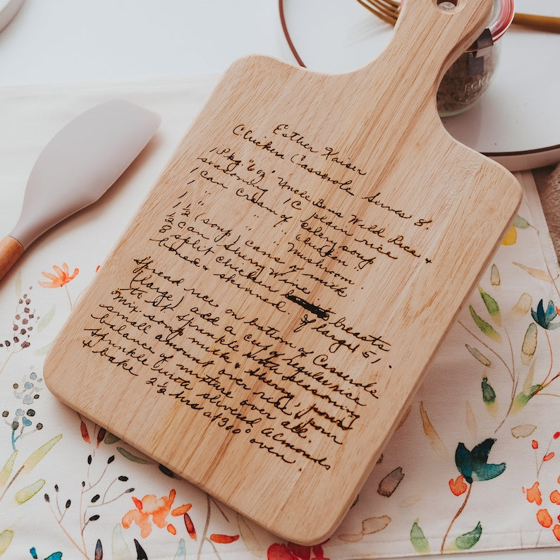 Handwritten Recipe Cutting Board, Wooden Boards With Handwriting, Christmas Gift, Engraved Cutting Board, Custom Cutting Board, Recipe Gift