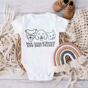 Best Friend Dog Onesie, Baby Shower Gift, Custom baby Onesie, Personalized Dog Onesie, Baby Gift, Newborn Gift, Custom Baby Gift