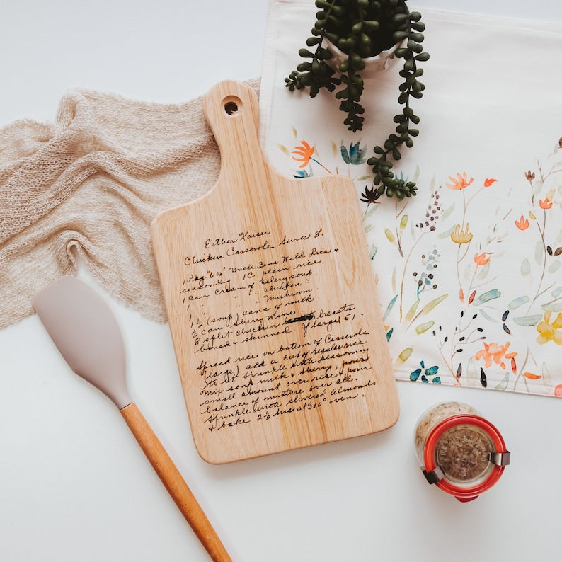 Handwritten Recipe Cutting Board, Wooden Boards With Handwriting, Christmas Gift, Engraved Cutting Board, Custom Cutting Board, Recipe Gift