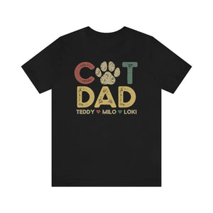 Personalized Cat Dad Shirt with Cat Names Vintage Shirt, Gift for Cat Dad, Custom Cat Dad Shirt with Pet Names, Cat Owner Shirt, Cat Lover