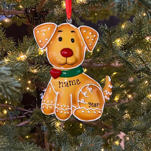 Dog or Cat Gingerbread Puppy Dog or Kitty Cat Custom Personalized Christmas Ornament Gift Personalized Dog Ornament