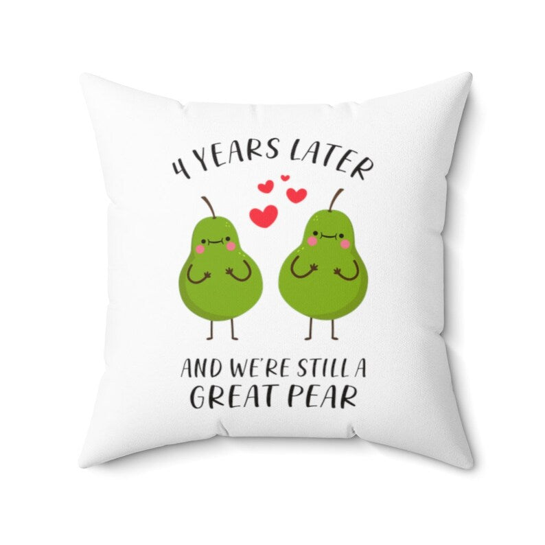 4th Wedding Anniversary Gift for Husband Wife Couple, Great Pear Throw Pillow Cover, 4 Year Anniversary Gift for Boyfriend Girlfriend