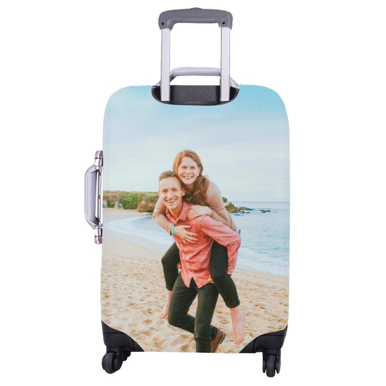 Custom Photo Luggage Cover, Personalize Pet Photo Logo Suitcase Covers, Customized Luggage Wrap Suitcase Protector, honeymoon gifts