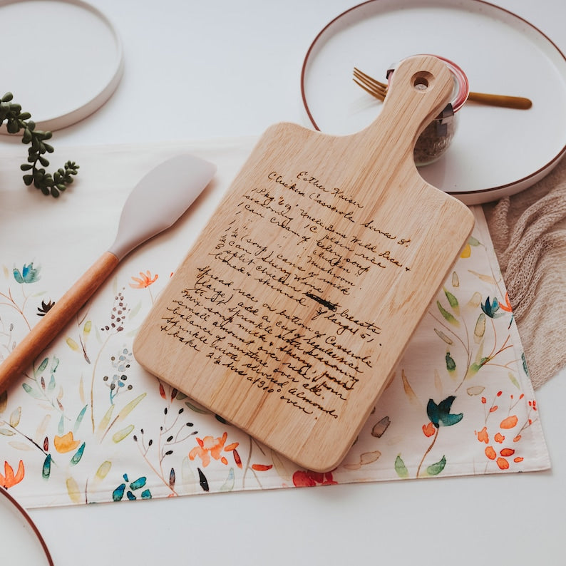 Handwritten Recipe Cutting Board, Wooden Boards With Handwriting, Christmas Gift, Engraved Cutting Board, Custom Cutting Board, Recipe Gift