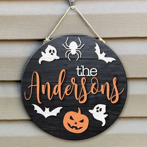 Halloween Door Hanger, 3D Custom Halloween Sign, Family Name Sign, Halloween Decor, Fall Decor, Fall Front Door Sign, Halloween Gift