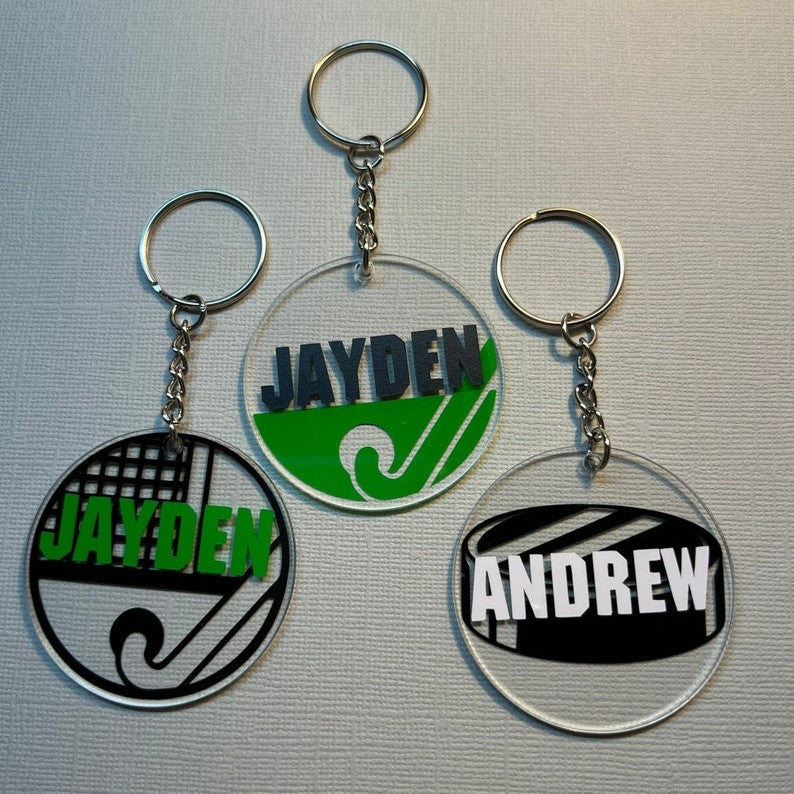 Hockey Keyring - Sports Keyring - Ice Hockey - Field Hockey