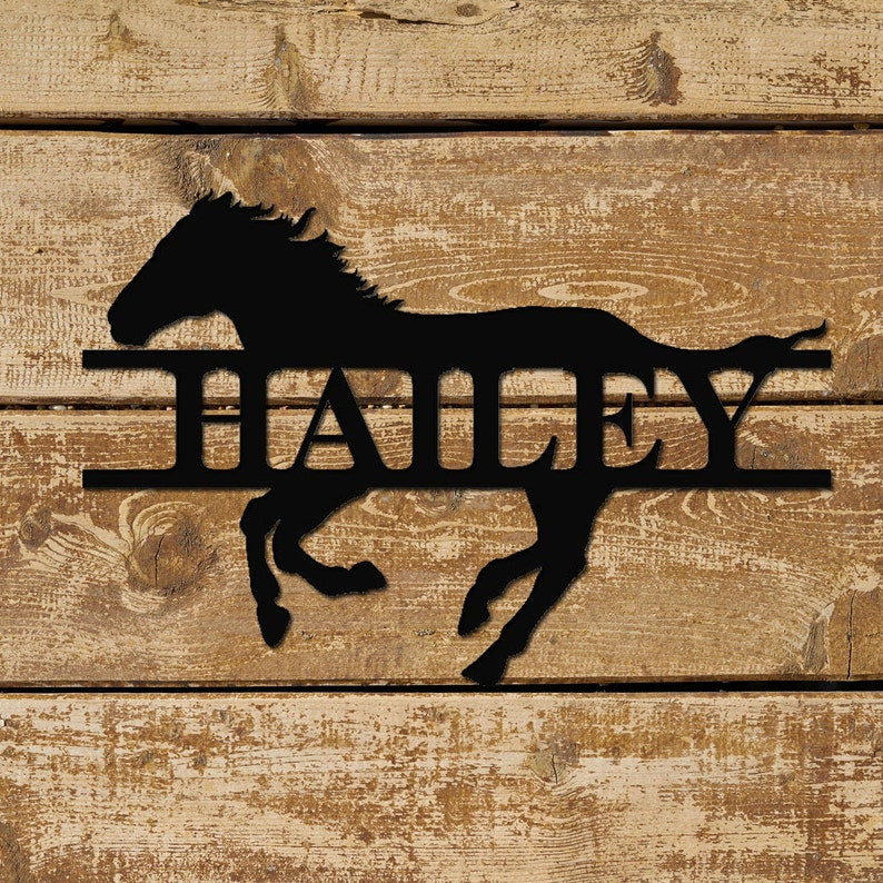 Custom Horse Name Plate Horse Name Plaque Personalized Stable Name Plaque Custom Horse Stall Metal Sign for Farm Barn Sign Ranch Metal Sign
