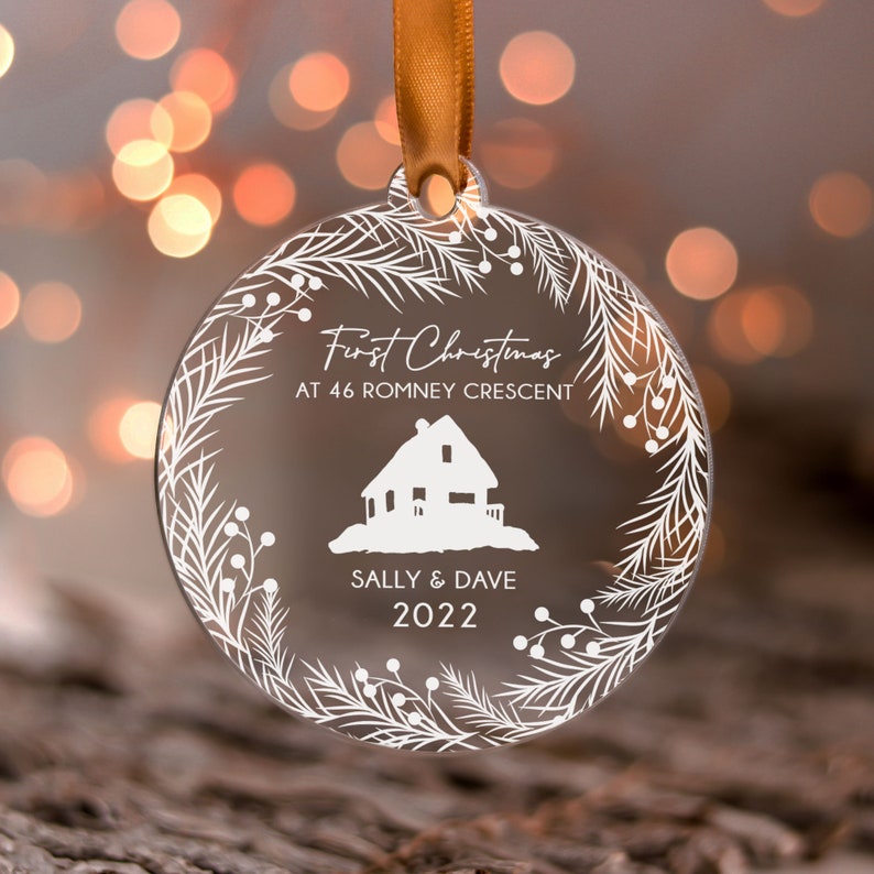 First Christmas New Home Gift Bauble, Personalised In Our First Home Christmas Ornament, First Christmas New House Decoration Couple Gift
