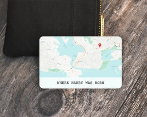 Personalised Map Wallet Card, Custom Metal Wallet Insert, Valentine's Day Gift for Boyfriend Girlfriend, Anniversary Gift for Husband Wife